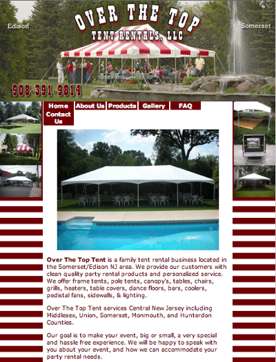 click to view the website overthetoptentrentals.com